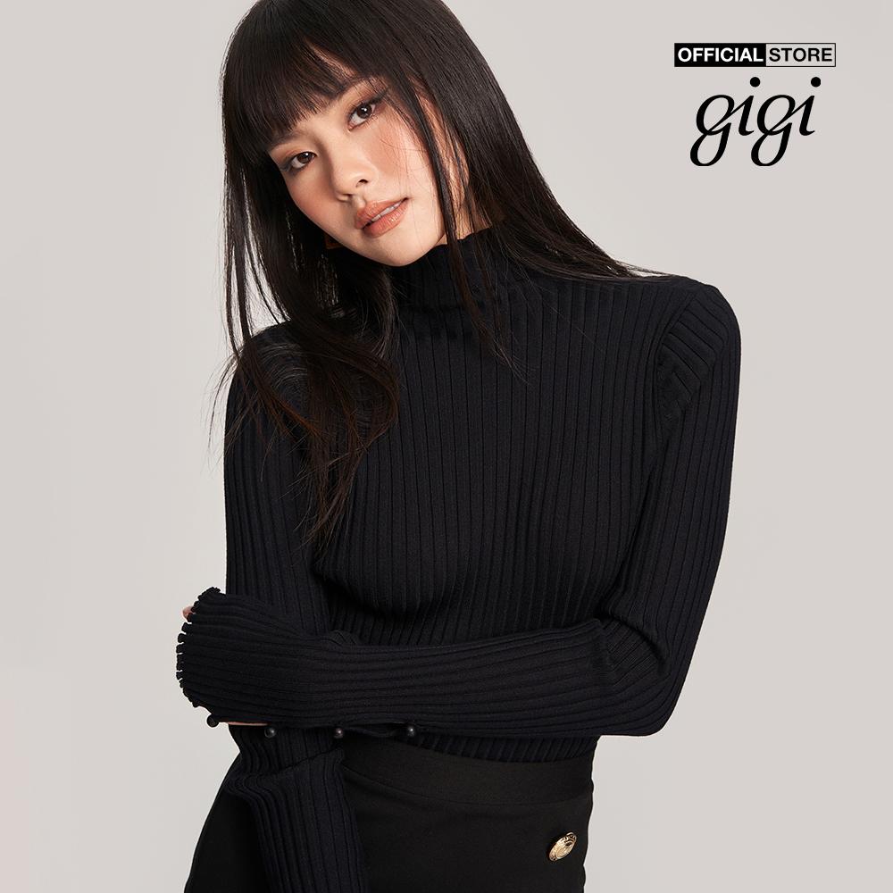 GIGI - Áo len nữ cổ cao tay dài cắt gấu thời trang G1305K222718