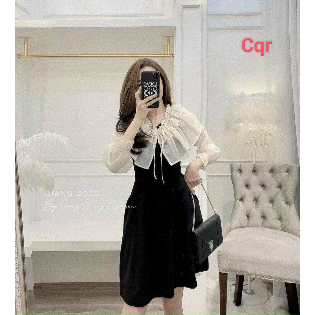 Váy đầm nữ dáng suông tay dài phối bèo voanđi chơi dự tiệc đám cưới, du lịch AM