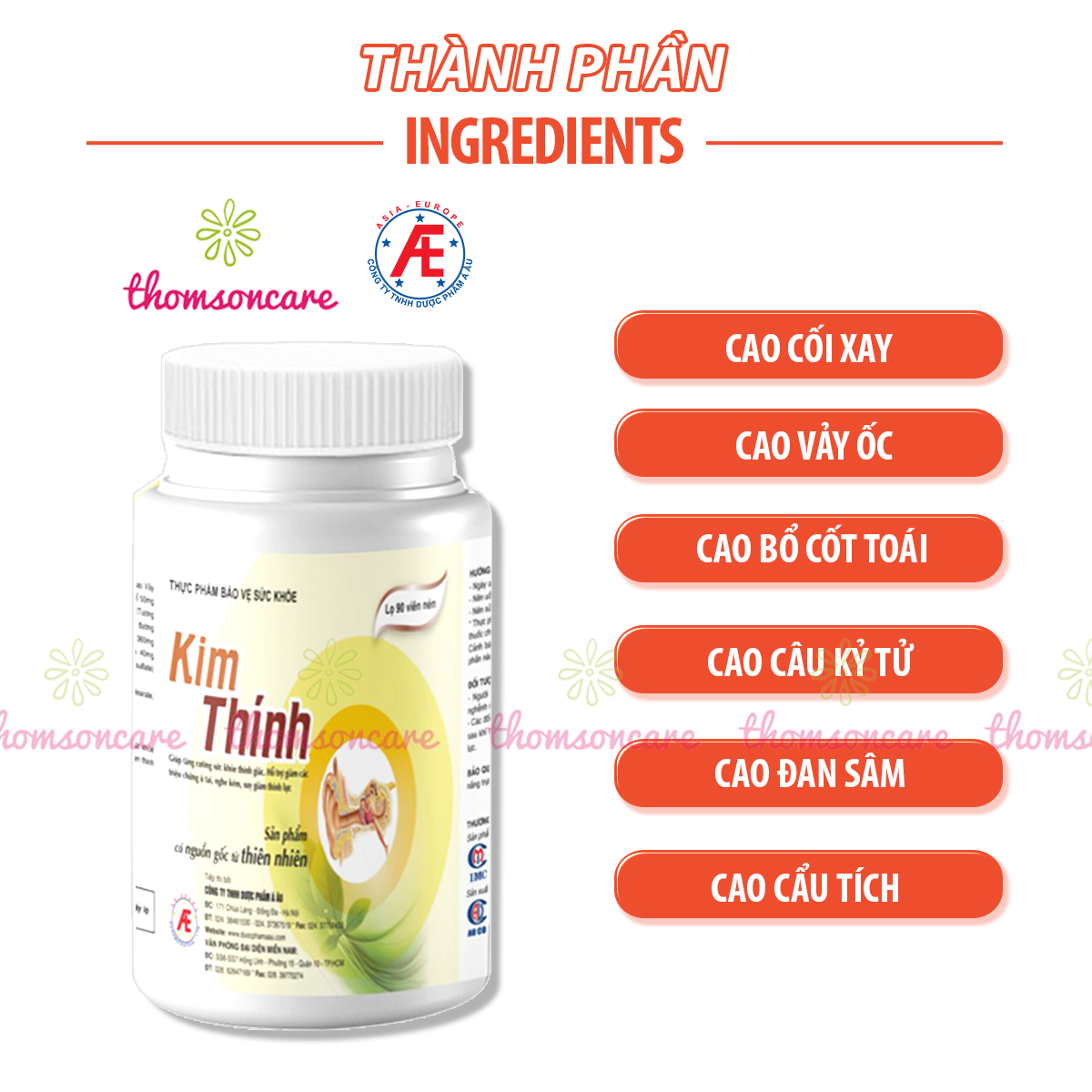 Kim thính - Dạng lọ mẫu mới tiết kiệm hơn - Tăng cường thính lực, cải thiện nghe không rõ, ù điếc tai từ thảo dược