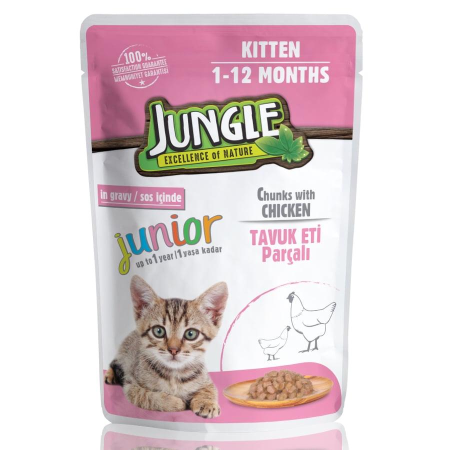 Pate Vị Gà Cho Mèo Con Jungle Kitten Chicken In Gravy 100g - Xuất Xứ Litva Châu Âu