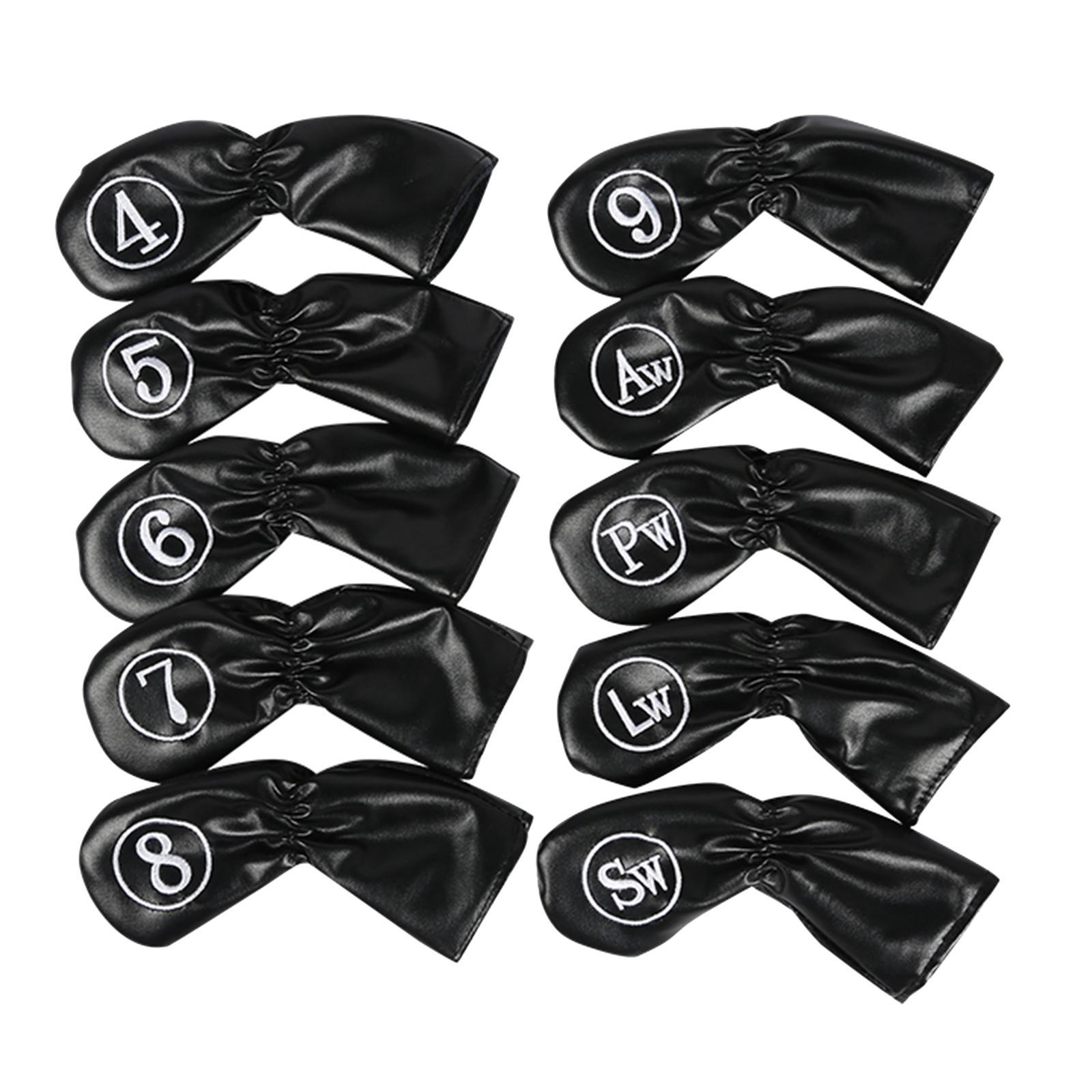10x Golf Iron Covers Set Protector Golf Wedges Headcovers Golf Club Headcovers with Number Tags for Display Golfer Putters Golfers Women Men