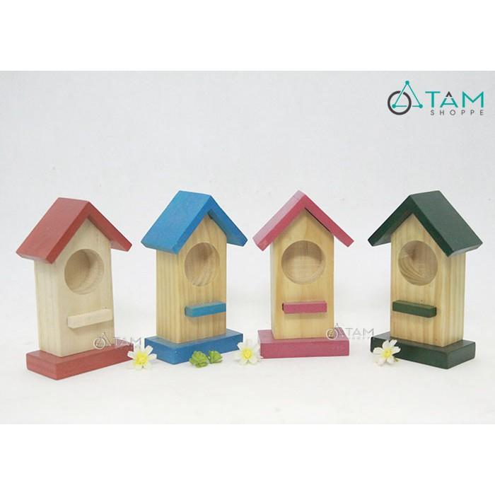 Nhà chim gỗ nhỏ trang trí 18cm