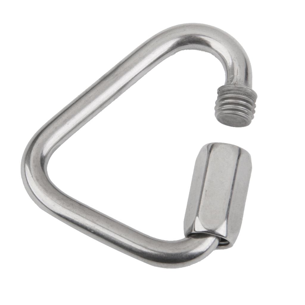 2x2Pieces Triangle Shape Mountain Rock Climbing Stainless Screw Lock Carabiner