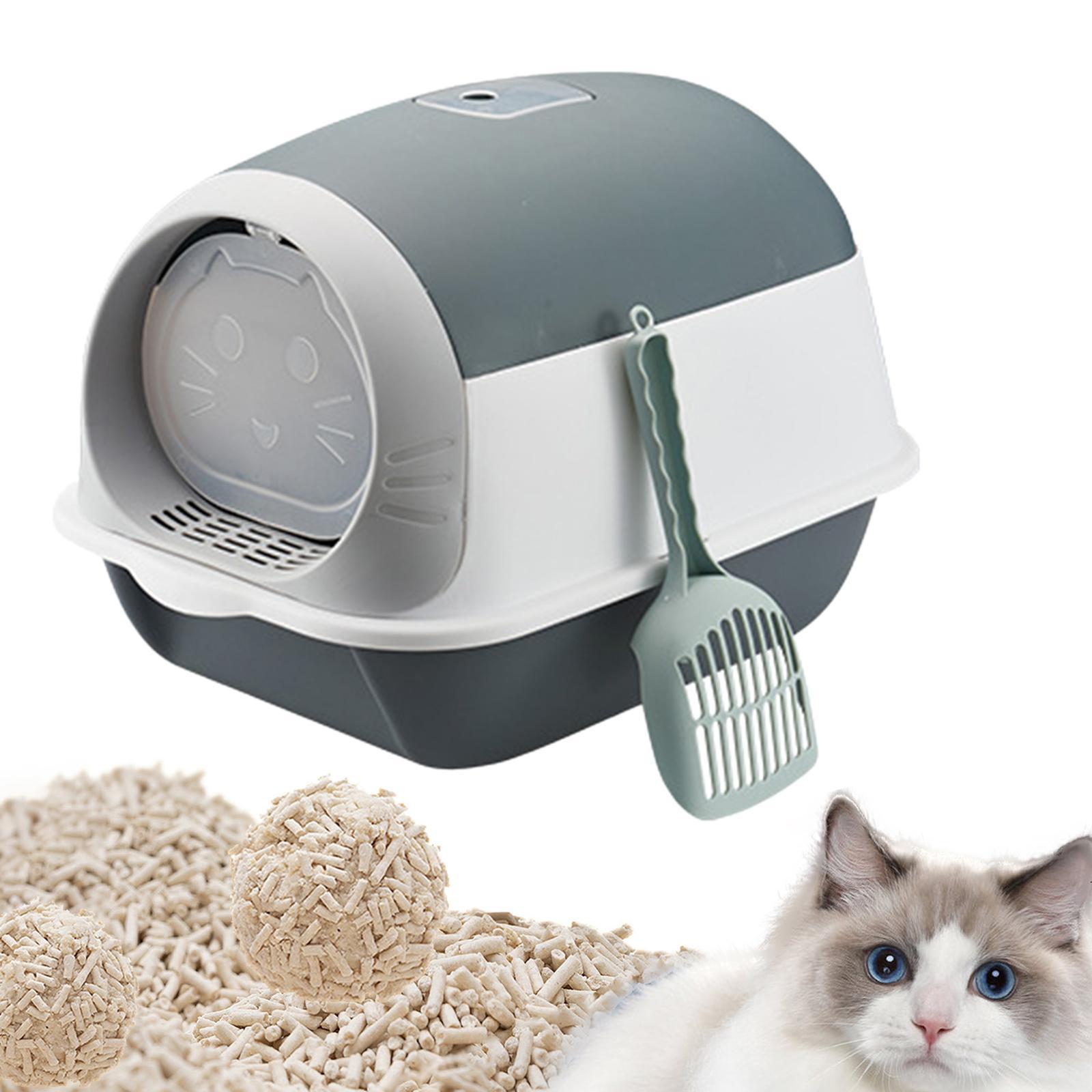 Fully Enclosed Cat Toilet for Indoor Cats Hooded Cat Litter Box Kitten Potty Bedpan Kitty Litter Pan Removable Pet Litter Box Pet Litter Tray