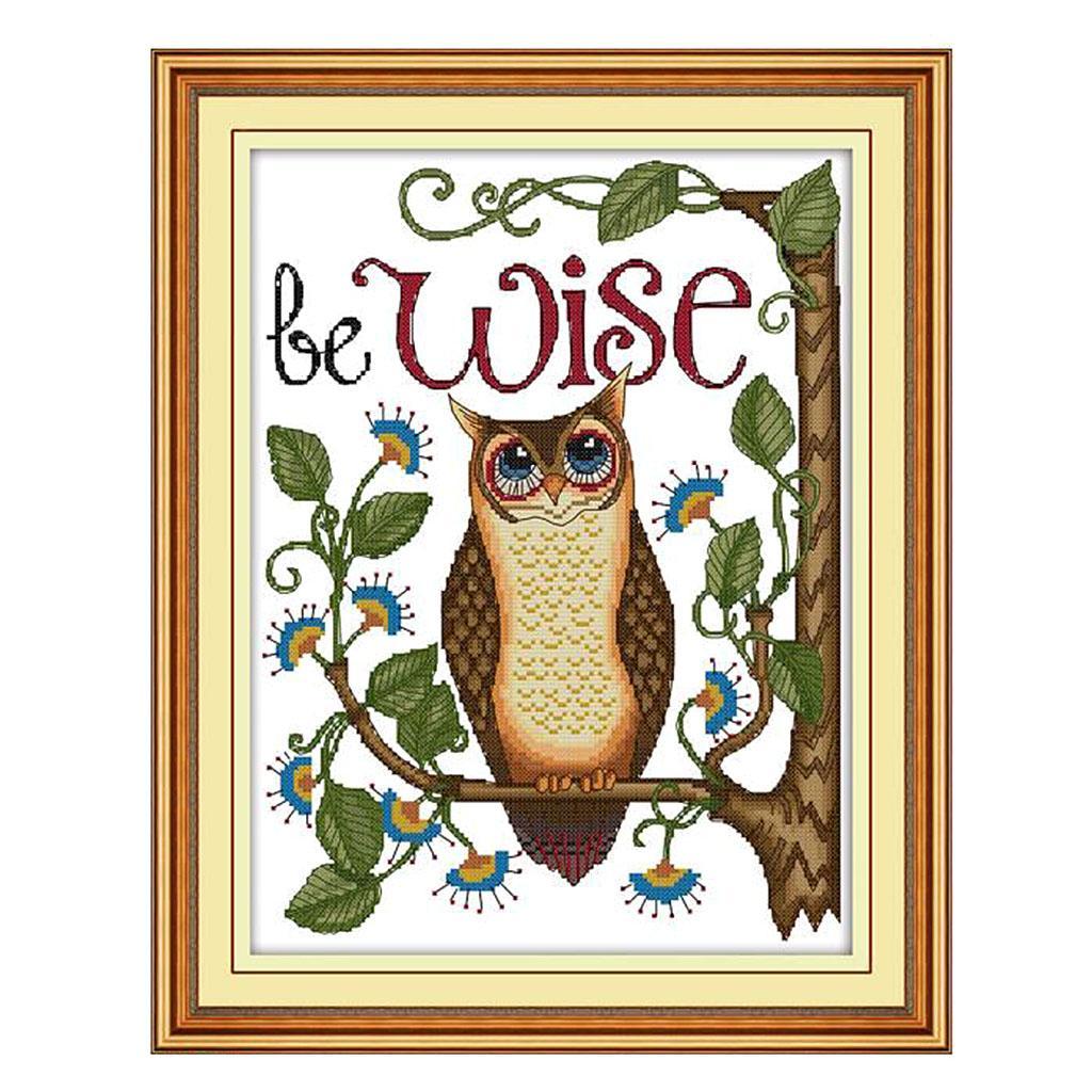 DIY Handmade Cartoon Owl Stamped Cross Stitch Kit Embroidery Kits Home Decor