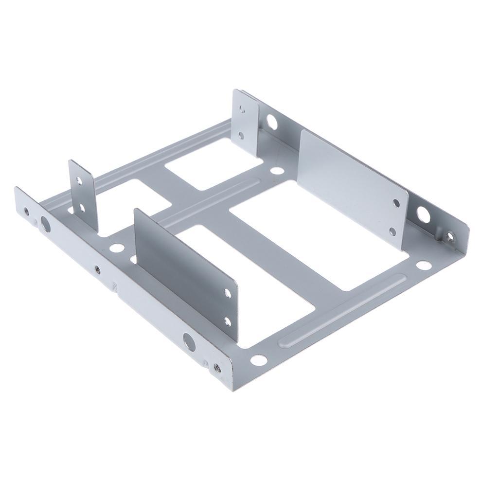 2Pcs 2.5" to 3.5" SSD Adapter Dual HDD SSD,Mounting Bracket Hard Drive White