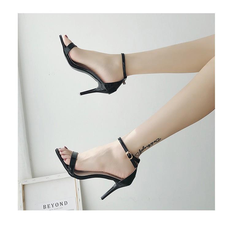 Hight heels women shoes buckle sexy patent leather high heel sandals