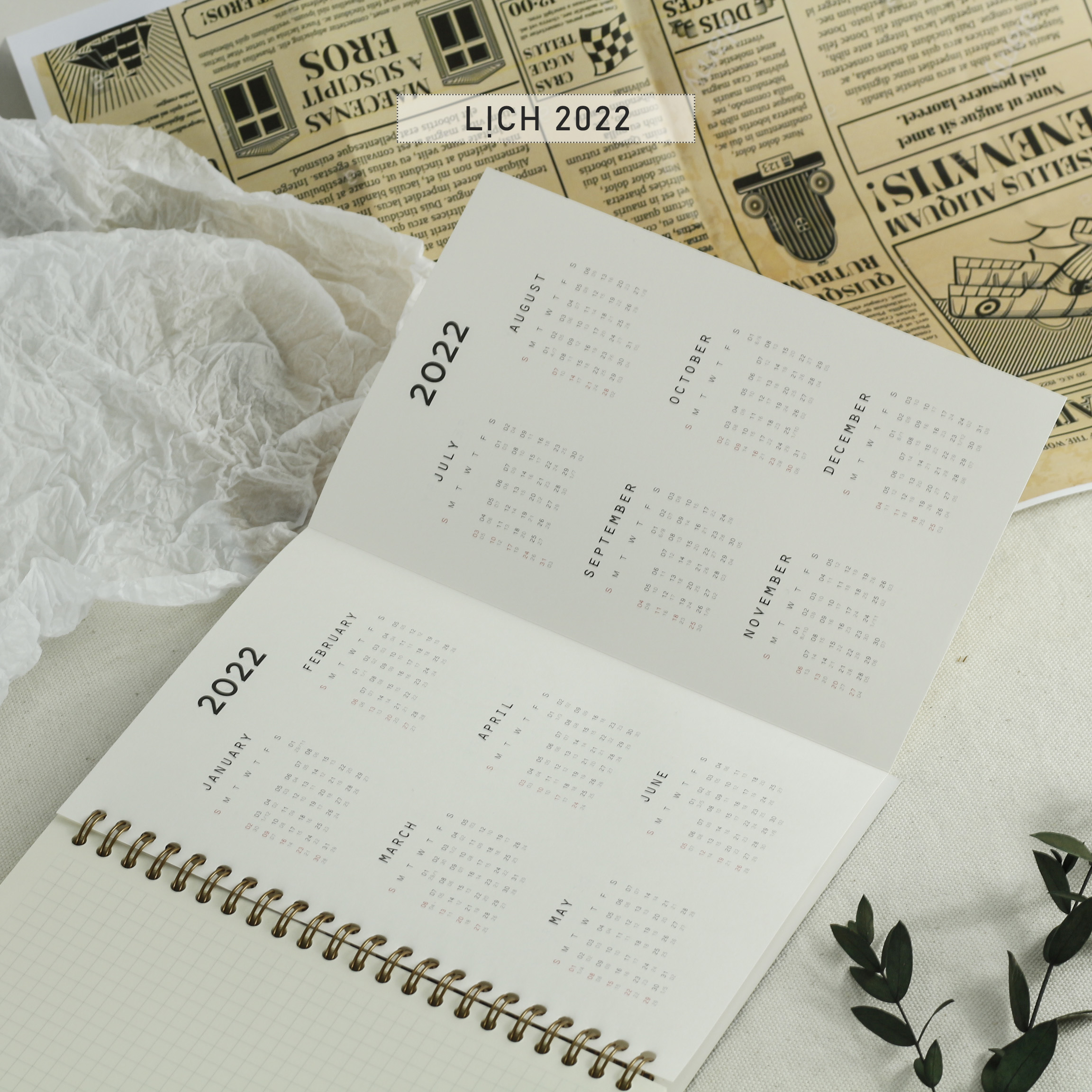 Sổ mẫu độc quyền -  Gồm 35 mẫu - Vintage - Sổ lò xo A5 - STHM Stationery