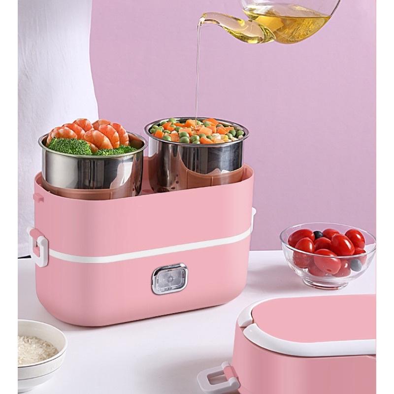 Hộp Cơm Điện Hâm Nóng Và Tự Nấu Chín 2 Tầng 4 Khay
