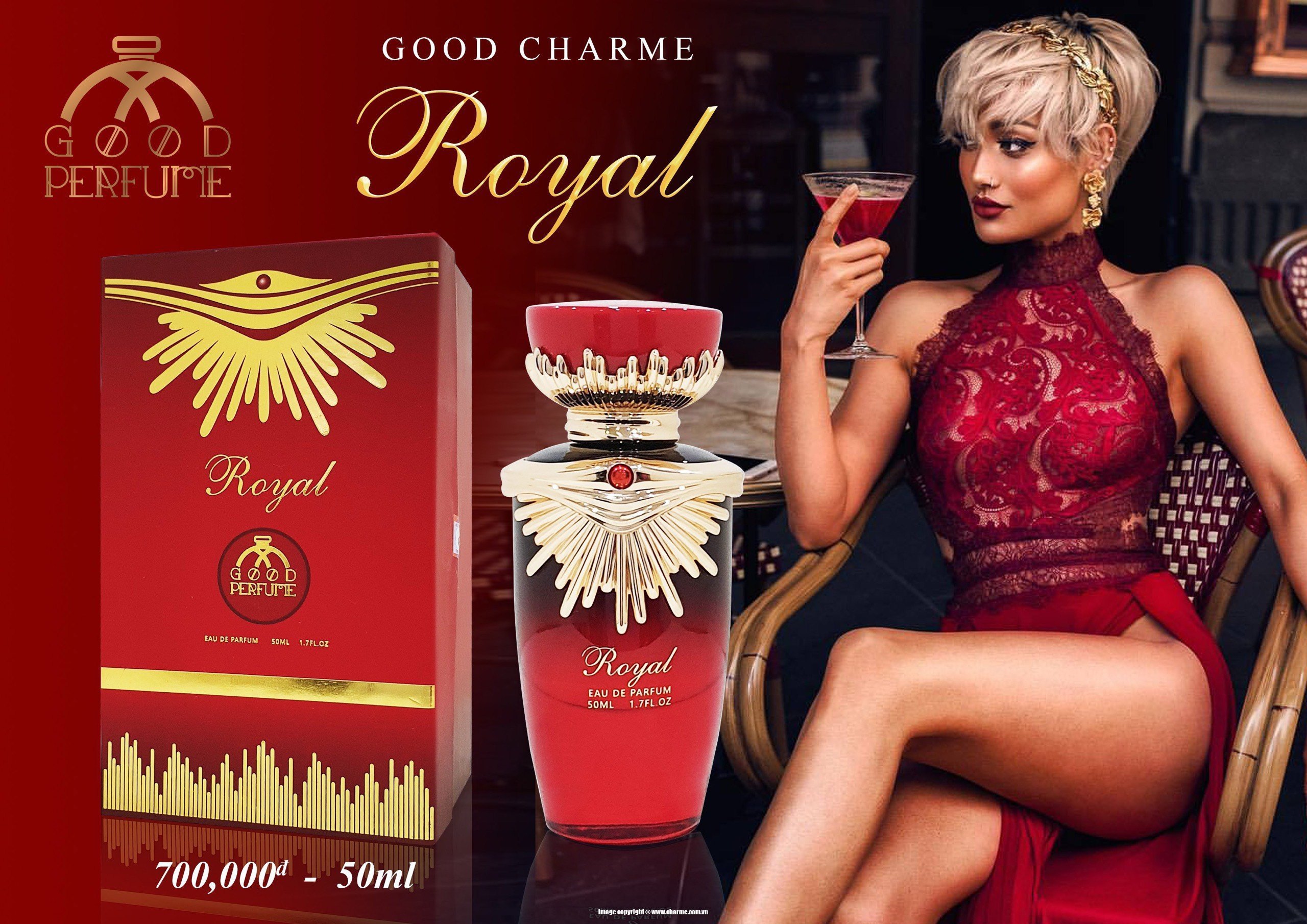 Nước Hoa Nữ Cao Cấp GOOD CHARME ROYAL 50ml Lưu Hương Lâu Quý Tộc, Sang Trọng_Nước Hoa Chính Hãng