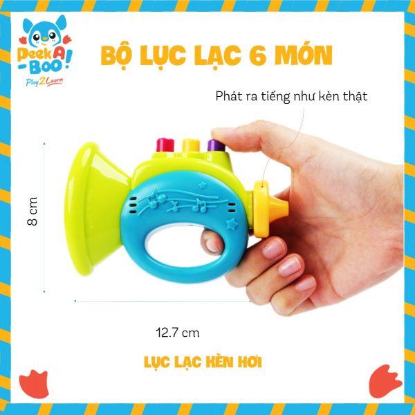 Đồ Chơi Bộ lục lạc 6 món cho bé PEEK A BOO 939A