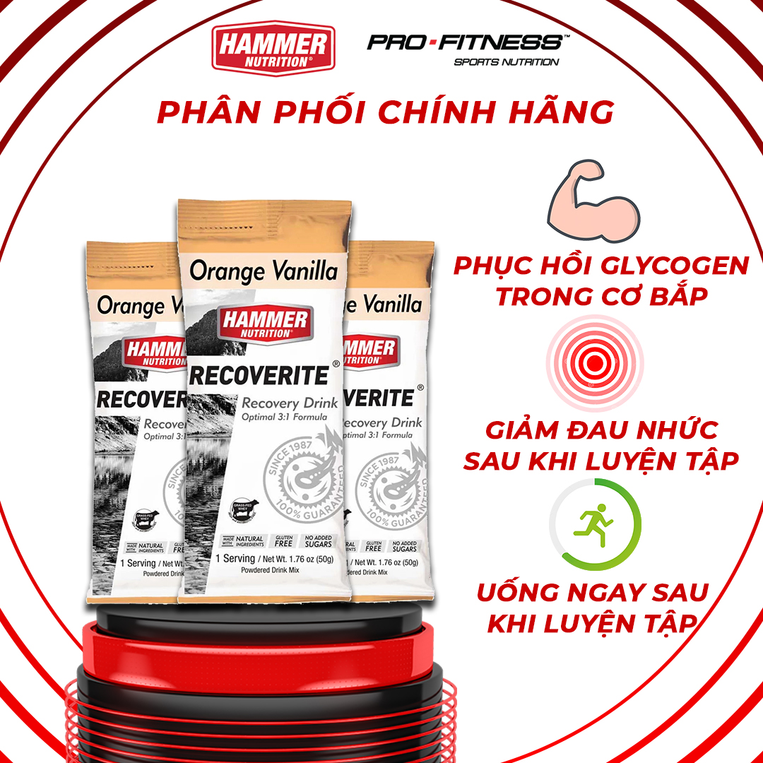 Sữa phục hồi cơ bắp Recoverite - Giảm đau nhức, phục hồi sức khỏe sau khi tập luyện, xây cơ hiệu quả (Gói 50g)