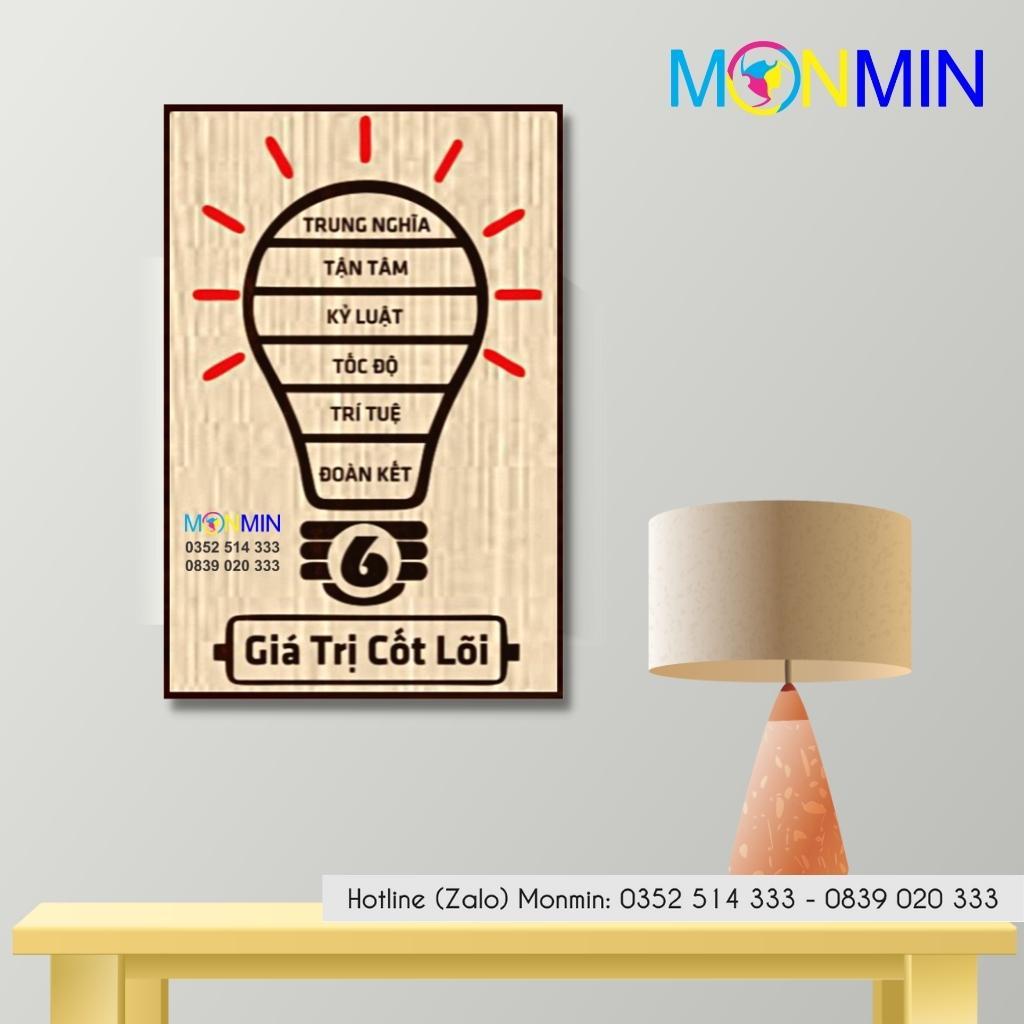 Tranh gỗ slogan tạo động lực Monmin M137 - Giá Trị Cốt Lõi