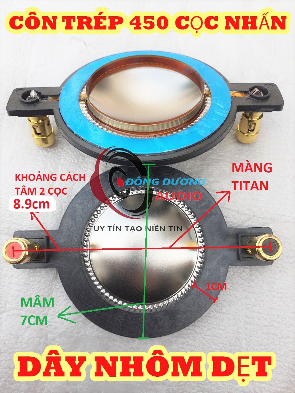 COIL 44.4MM DÂY ĐỒNG DẸT - CÓ CỌC - COIL THAY THẾ COIL TRÉP THƯỜNG