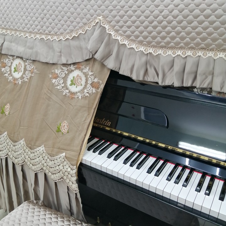 Khăn Phủ Đàn Piano Cơ Ren Nâu Cao Cấp