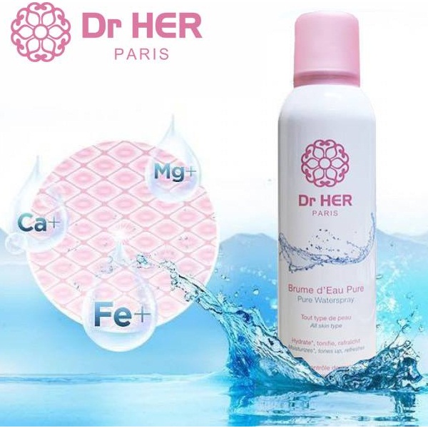 Combo 4 chai xịt khoáng cấp ẩm da Dr Her Paris 150ml