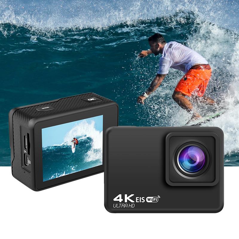 Camera hành động 4K 60fps 24MP 2.0 Touch LCD màn hình EIS WiFi Waterprooter Control Control 4X Zoom Go 9 Pro Sport Video Recorder