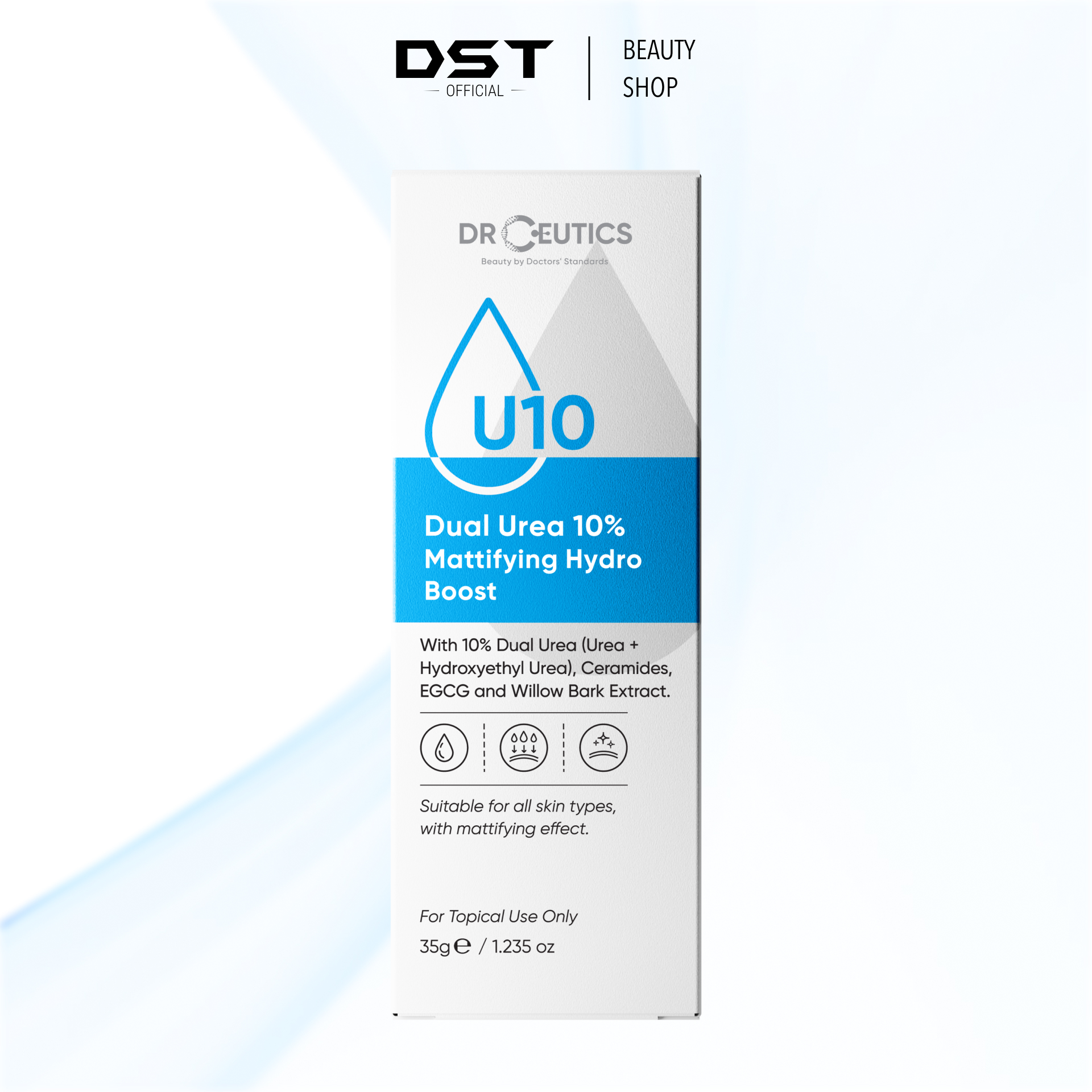 DRCEUTICS Gel Dưỡng Ẩm Kiềm Dầu Và Phục Hồi Da Dual Urea 10% Mattifying Hydro Boost