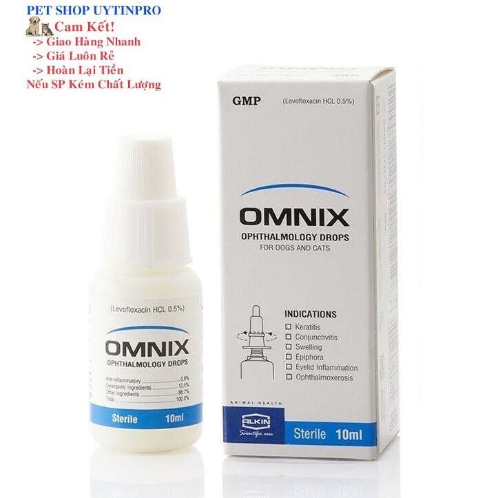 CHAI NHỎ MẮT CHO CHÓ MÈO THÚ CƯNG Omnix Trị các bệnh về mắt Chai 10ml Xuất xứ từ Anh Quốc