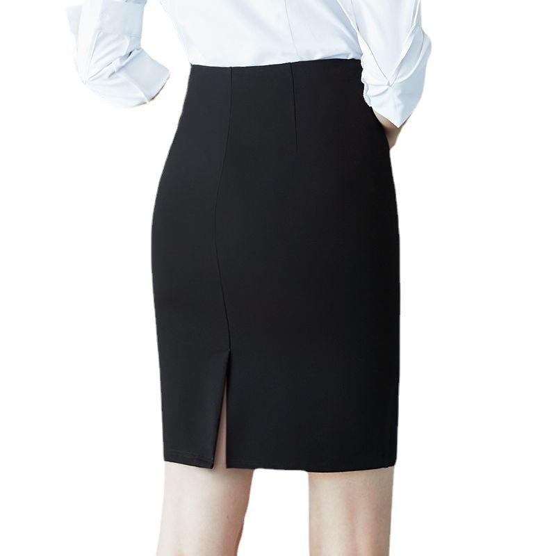 Chân Váy Công Sở Ngắn Ôm Trên Gối Dáng Bút Chì Lưng Thun Cạp Cao Xẻ Sau CHIPY Đen Vintage Ulzzang Hàn Quốc Tutu 003