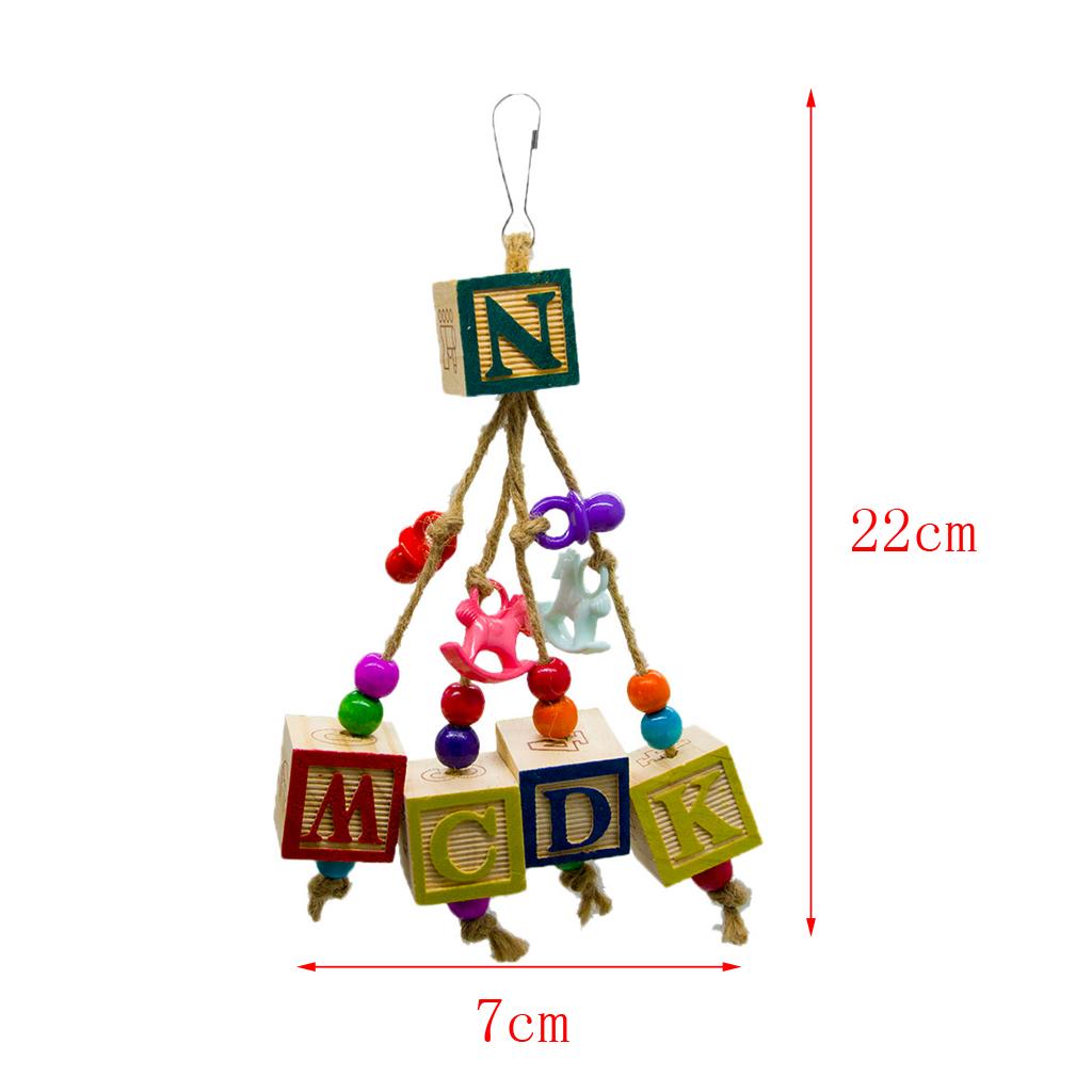 Wooden Block Bird Parrot Toys for Small Medium Large Parrots and Birds