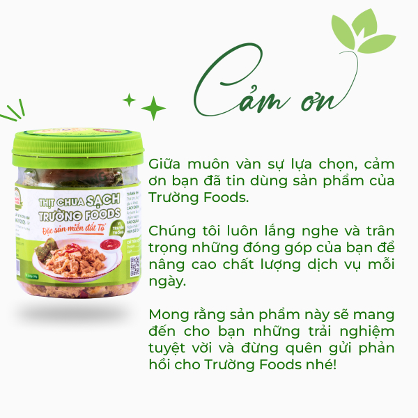 Combo 3 Hộp Thịt Chua Truyền Thống Trường Foods 180g/Hộp
