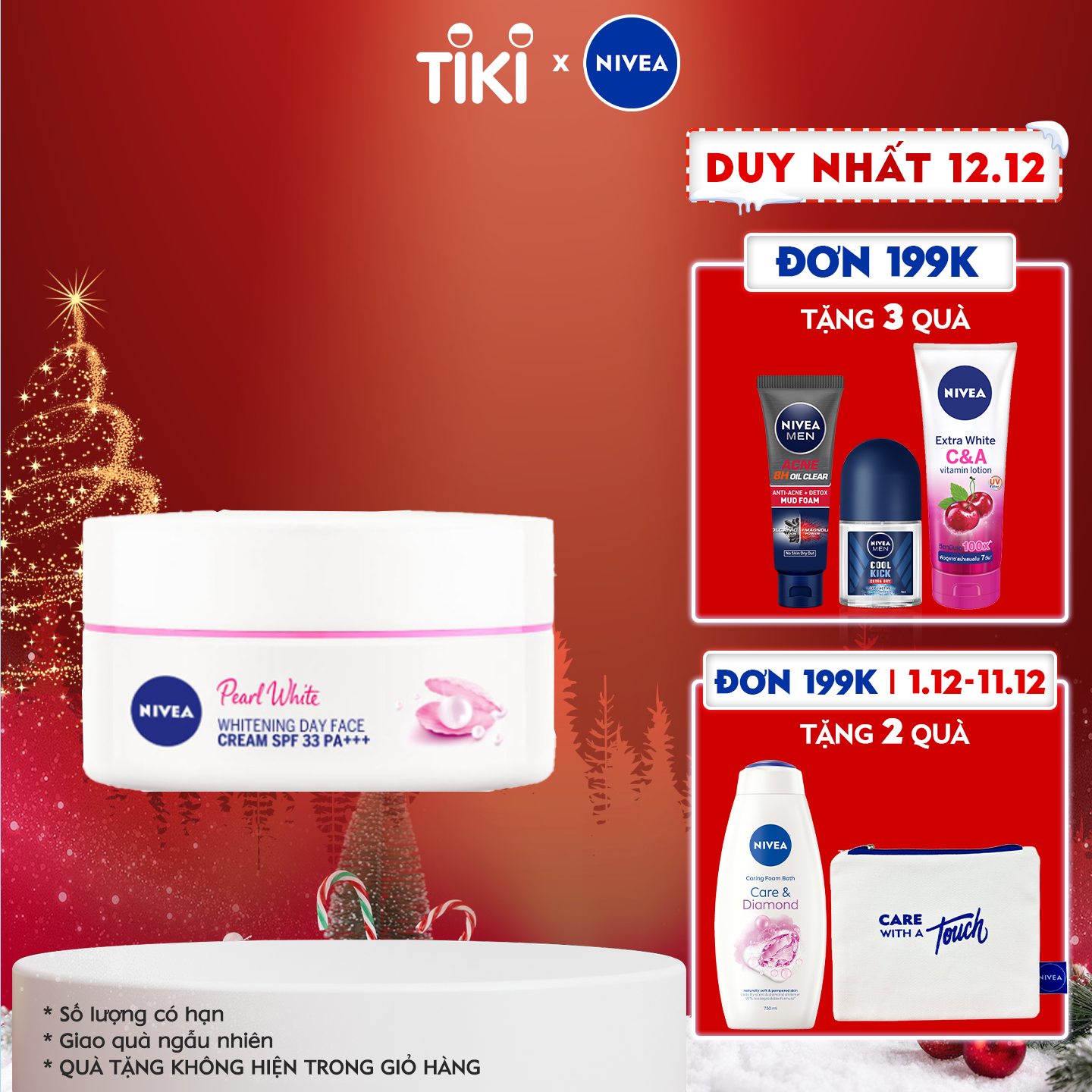 Kem dưỡng trắng da ban ngày NIVEA Pearl Bright chiết xuất ngọc trai SPF33 PA+++ (50ml) - 82335