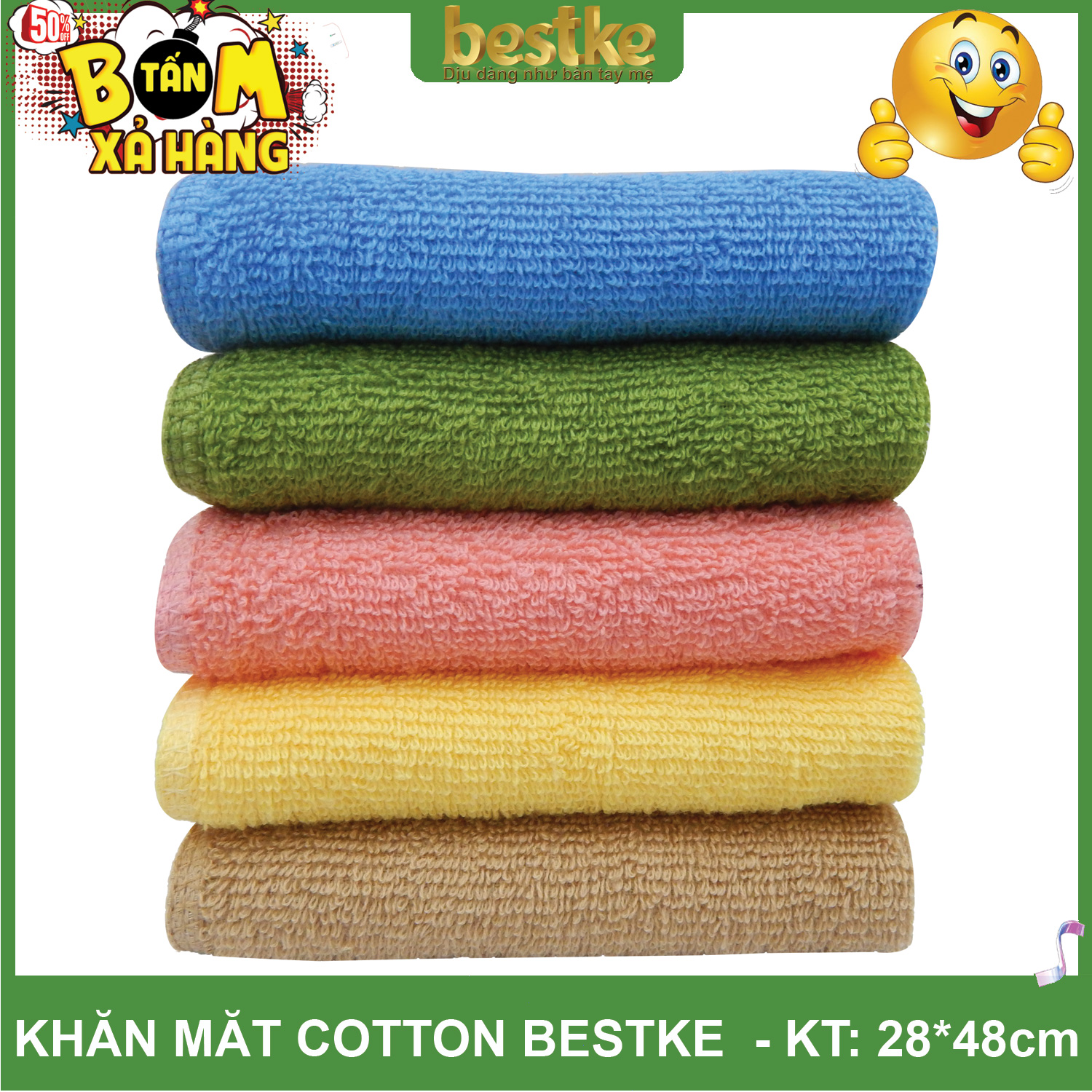 Bestke Khăn Mặt Cotton, Mềm Mại và Siêu Thấm Hút Nước , Sét 5 cái Kích Thước 28cm*48cm/cái, Màu cafe sữa