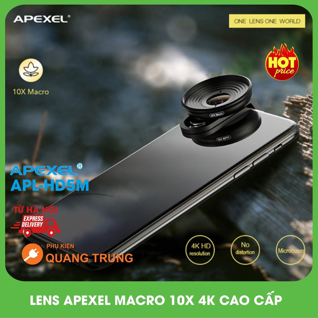 Bộ ống kính,lens chụp ảnh điện thọai apexel chuyên macro 10X,chuẩn hình ảnh 4K