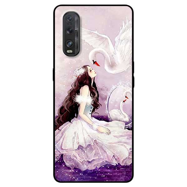 Ốp lưng dành cho Oppo Find X2 mẫu Cô Gái Thiên Nga