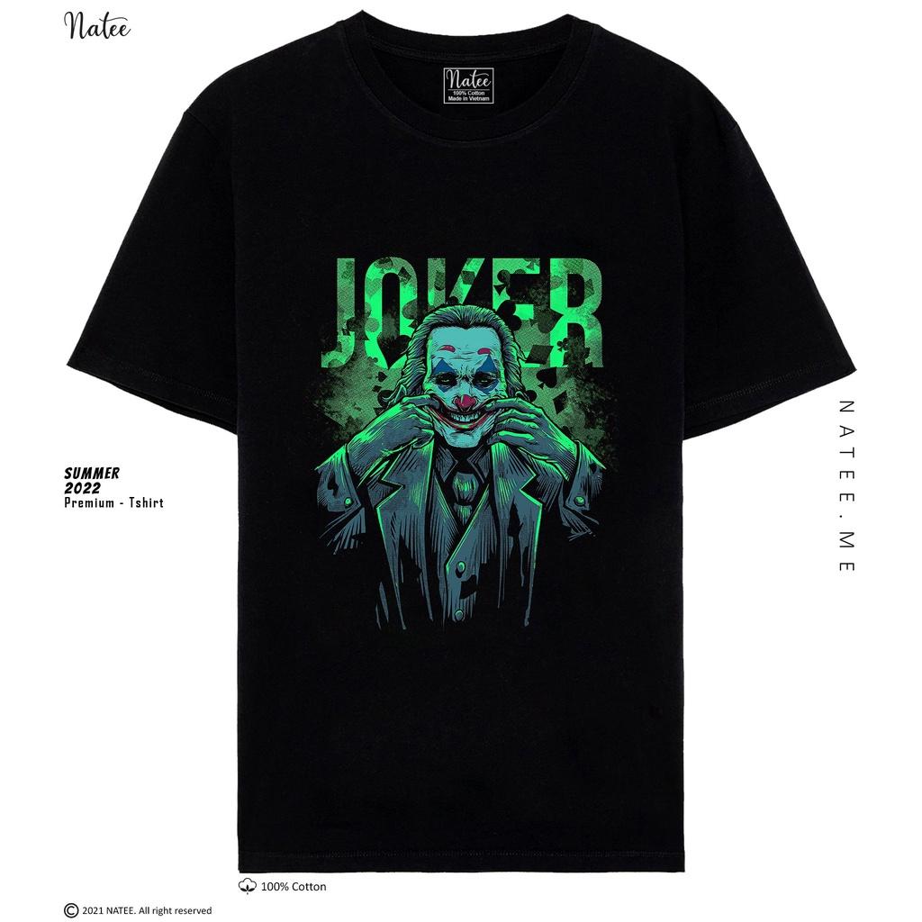 Áo Thun Nam Nữ Unisex Natee In Màu JOKER, Áo Thun Đen Cổ Tròn Chất Vải Cotton Bền Đẹp Chống Nhăn Chống Phai Xù