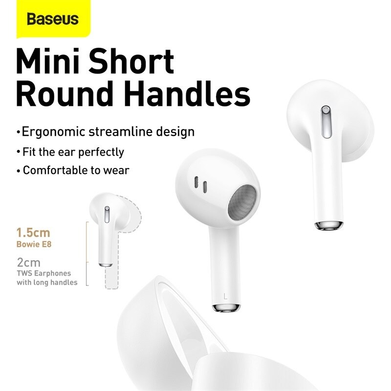 Tai nghe chính hãng Bluetooth True Wireless Baseus Bowie Series E8 TWS ( Bluetooth 5.0 , Super Fast charge, Nearly No-delay & HD Stereo Gaming Earbuds )