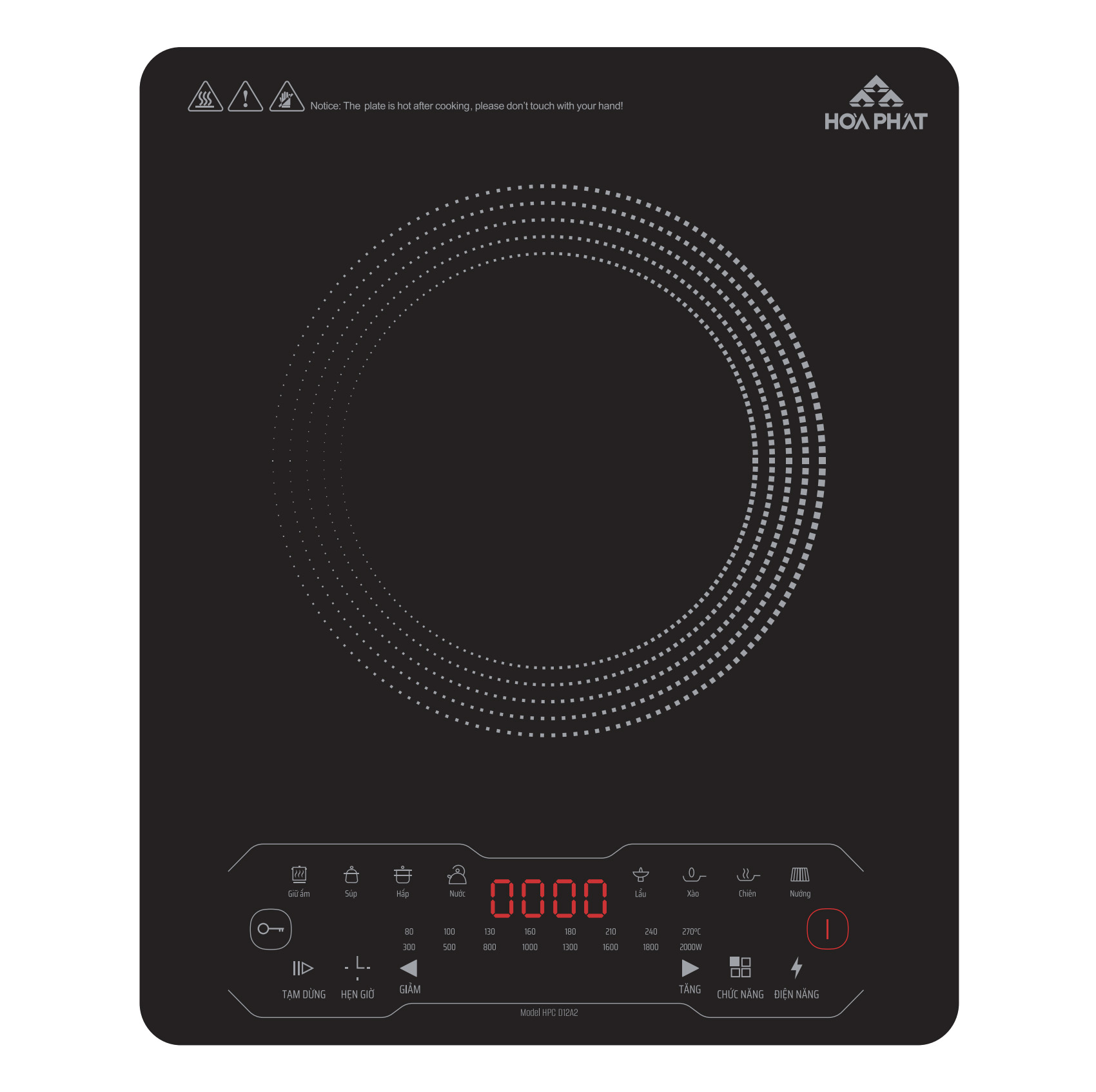 Bếp Từ Đơn Cao Cấp Hòa Phát HPC D12A2 - Hàng Chính Hãng