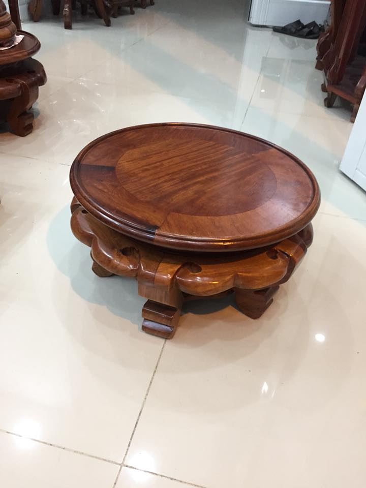 Đôn sen gỗ hương, mặt đôn có đường kính 34 cm x cao 20 cm, thích hợp kê vật dụng trang trí không gian nhà