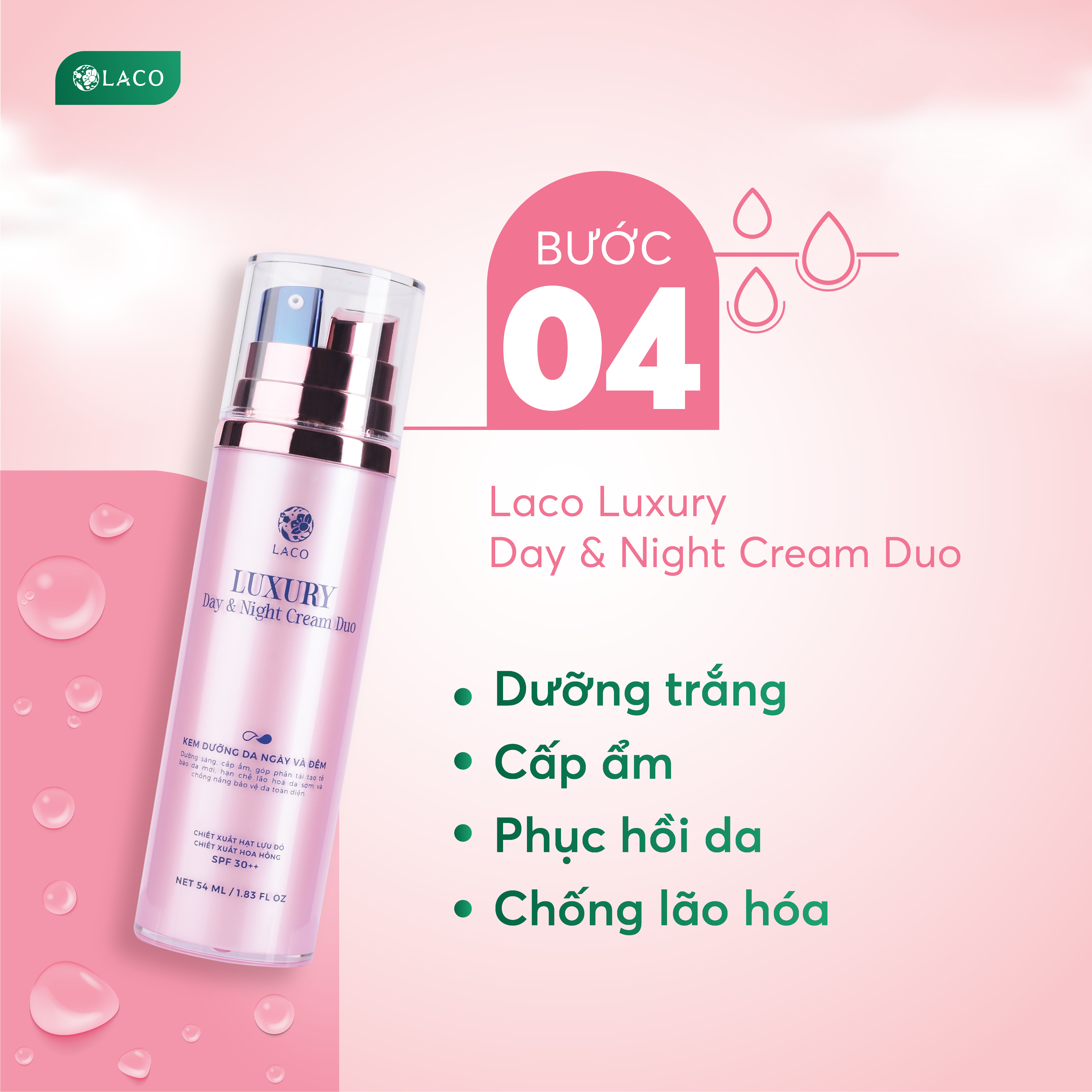 Kem Dưỡng Da Laco Luxury DAY &amp; NIGHT CREAM DUO - kem ngày LACO - kem đêm LACO  ( Giảm giá 240k và Tặng quà trị giá 260k)