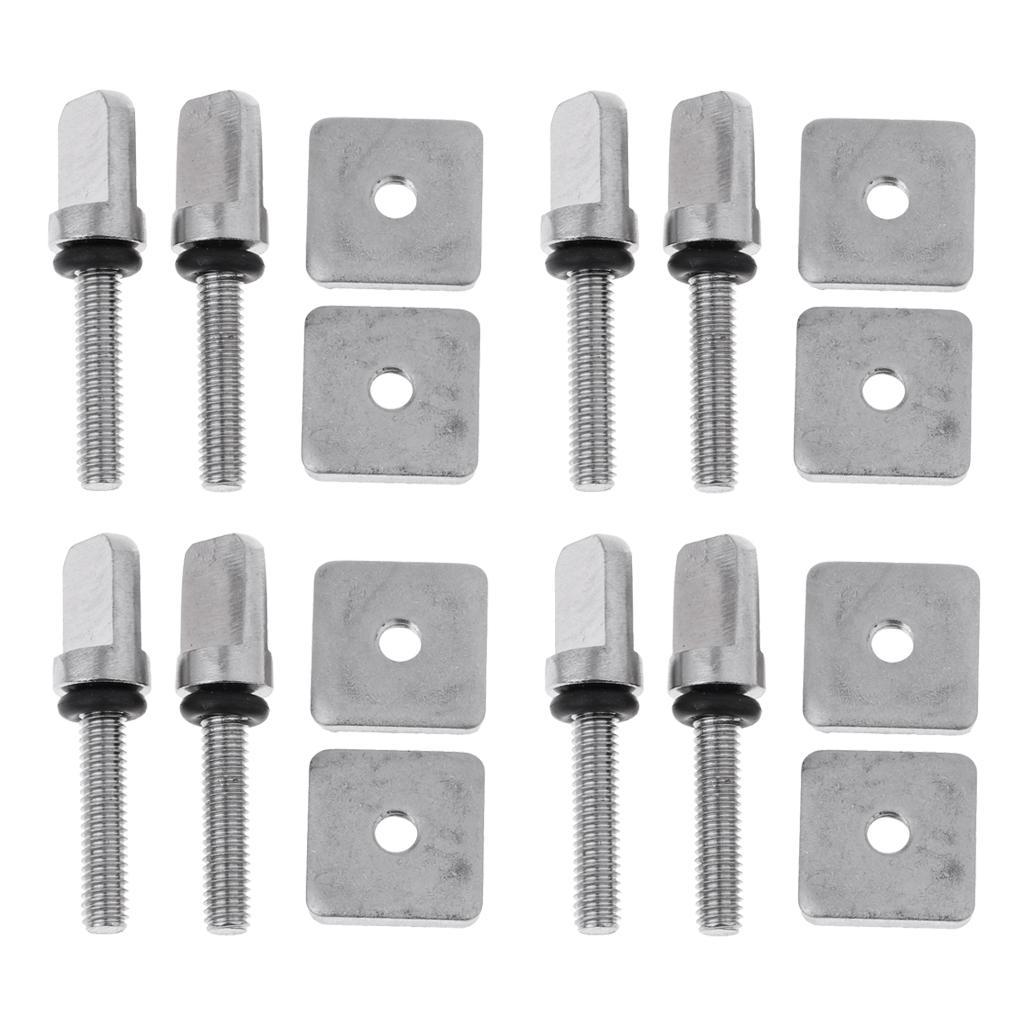 8 Sets Stainless Steel Fin Screw For Longboard Board Mount Hardware