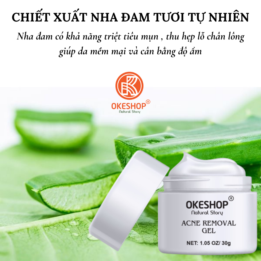 Gel Lột Mụn Nha Đam OKESHOP 30ml - Giải Pháp Loại Bỏ Mụn Đầu Đen - Mụn Cám - Bạ Nhờn - Làm Sạch Sâu Và Thu Nhỏ Lỗ Chân Lông