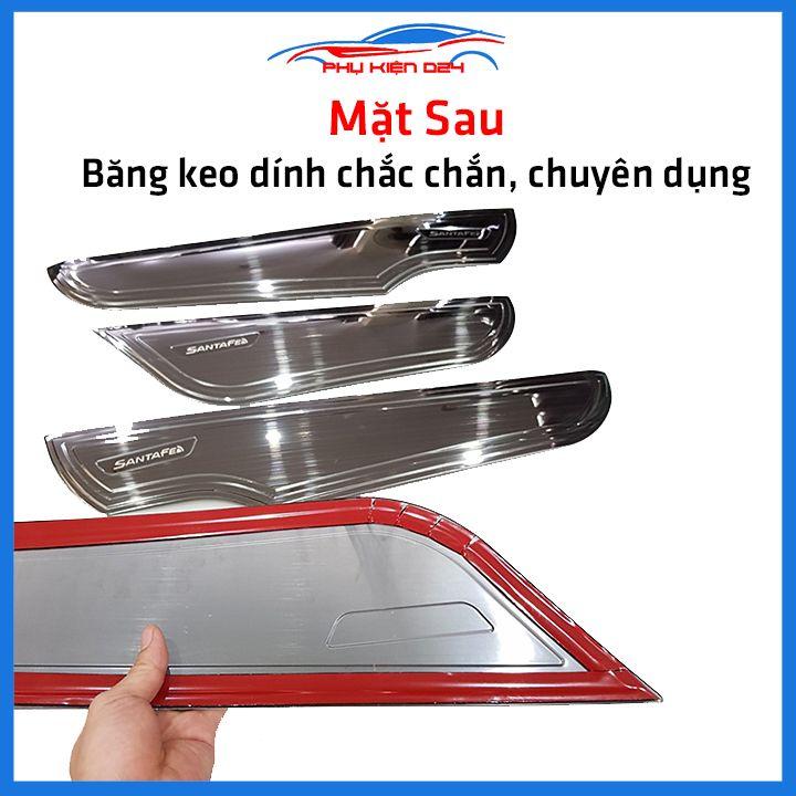 Bộ ốp tapli Santafe 2019-2020-2021-2022 vân Titan chống xước va đập khi mở cửa và làm đẹp xe