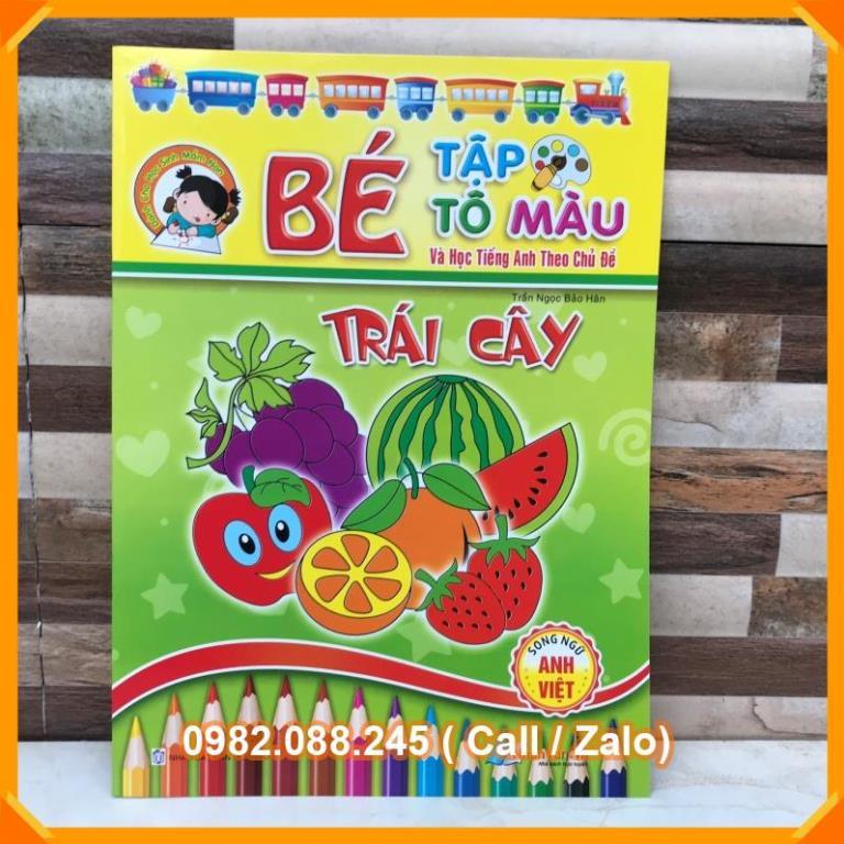 Bé tập tô màu theo 16 chủ đề