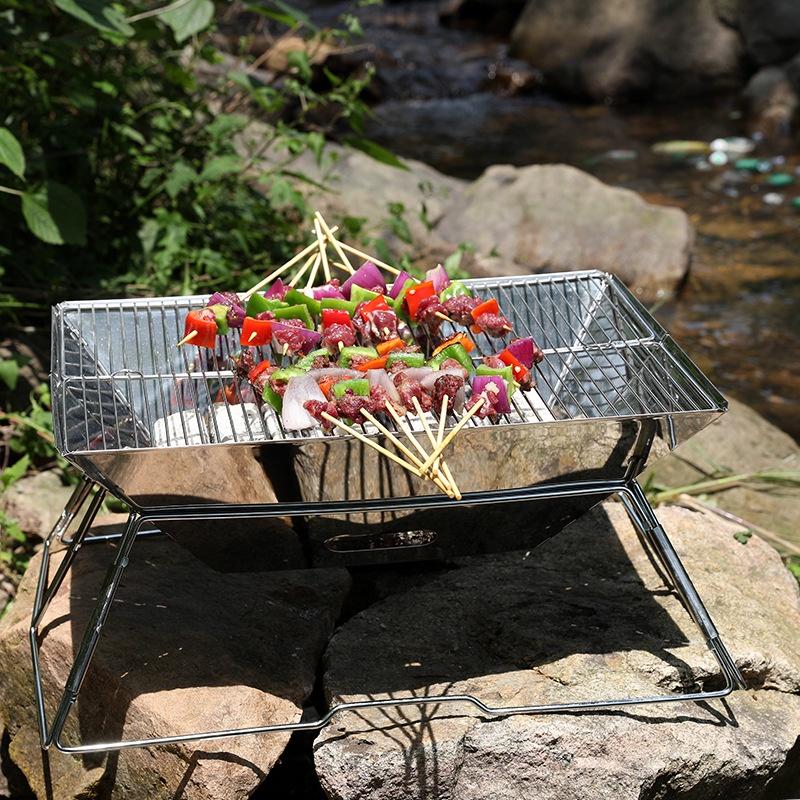 Bếp nướng BBQ không khói - Bếp nướng than hoa inox 304 - Cỡ vừa cho 4 đến 6 người 31x31cm