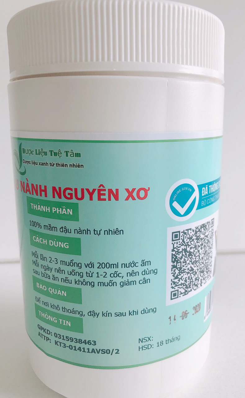 Mầm Đậu Nành Nguyên Xơ Cao Cấp - Tuệ Tâm ( Hộp 500g )