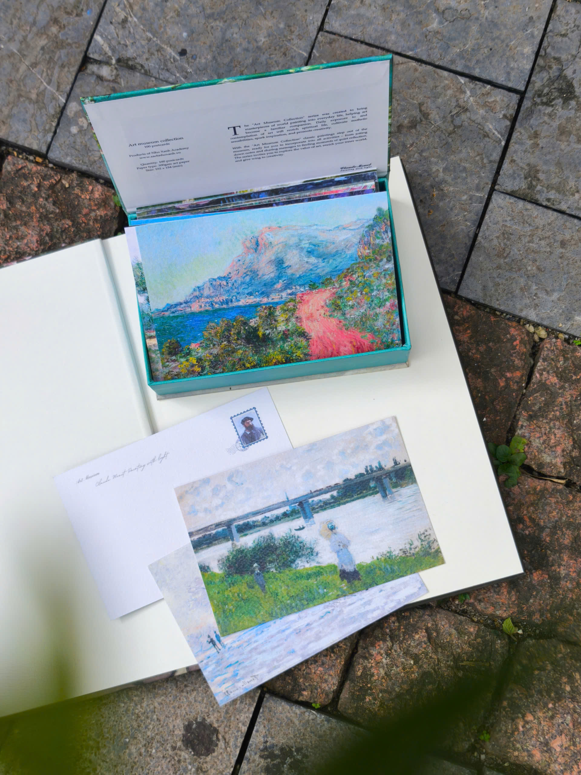 BỘ 100 POSTCARD TRANH MONET, GIẤY MỸ THUẬT 300G CAO CẤP – Nho Xanh