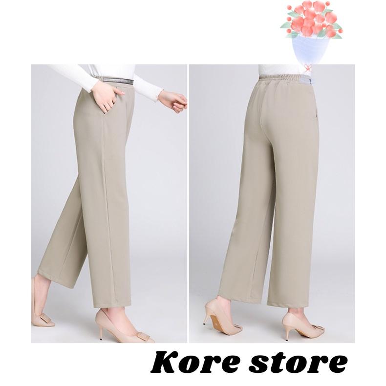 Quần đen thu đông QC trung niên, người già. cạp kim tuyến