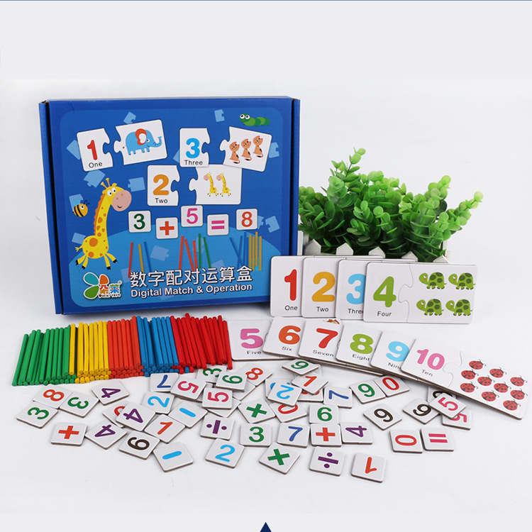 Đồ chơi bảng chữ cái gỗ và que tính học toán cho bé (giáo cụ montessori cho trẻ từ 3 tuổi)