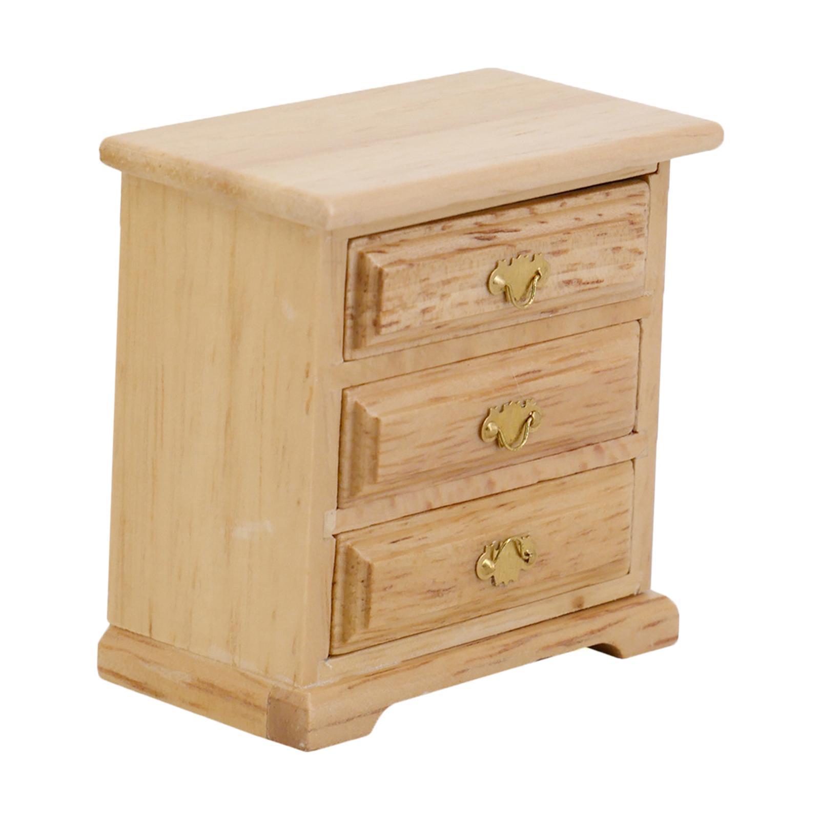 1/12 Miniature Dollhouse Cabinet Play Toy Wooden Bedroom Furniture