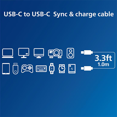 Cáp USB Type-C to Type-C Philips 240W PD3.0 DLC2608 - Hàng chính hãng