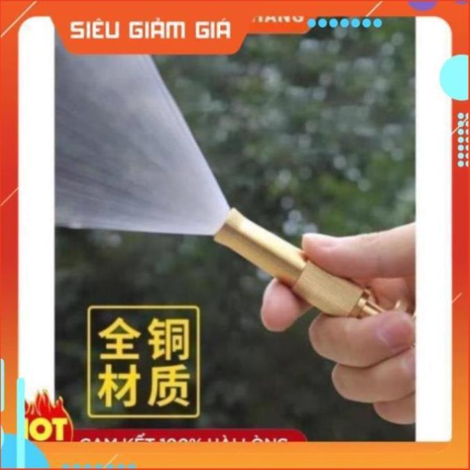 Đầu vòi xịt tăng áp mini Đầu vòi tăng áp đa năng bằng đồng tưới cây rửa xe cực mạnh 206587 tặng đai