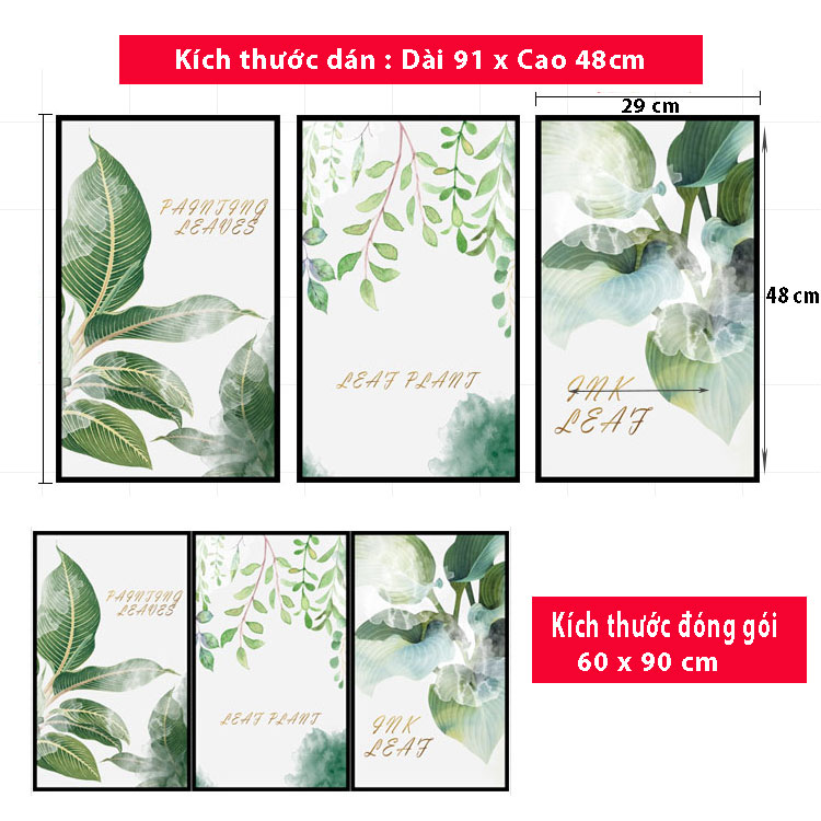 Sticker Decal Dán tường các mẫu khung tranh siêu đẹp in màu chất lượng cao có keo mặt sau