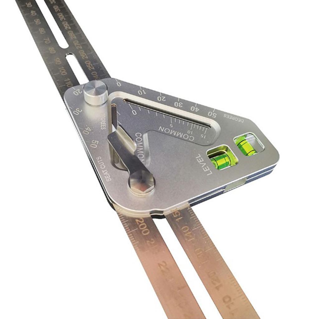 Aluminum Alloy Woodworking Triangle Ruler Multi-function Level Angle Ruler