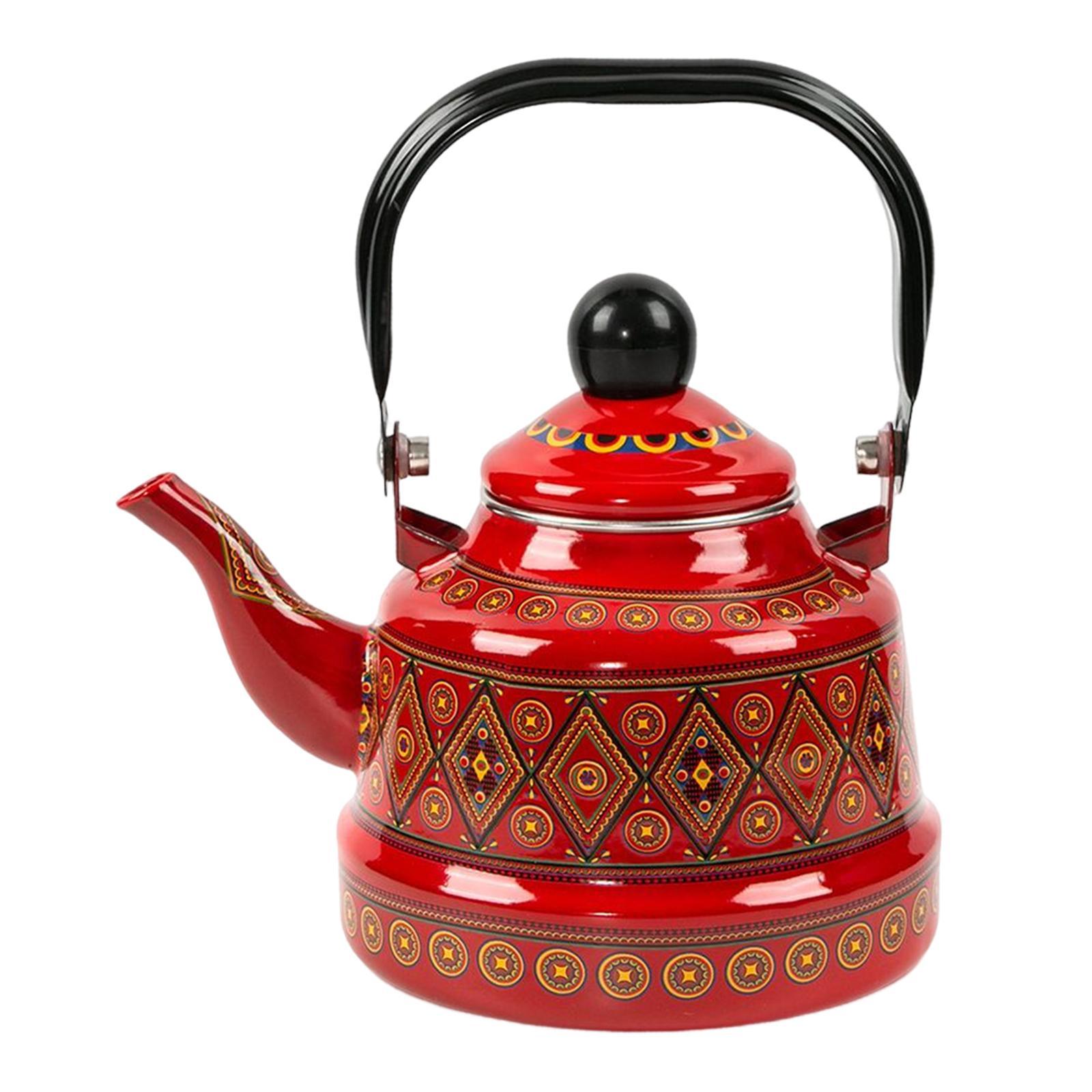 Large 2.5L Enameled Tea Kettle Tea Pot Tableware for Picnic
